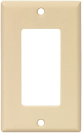 Eaton 2151V-JP Wallplate, 4-1/2 in L, 2-3/4 in W, 1-Gang, Thermoset, Ivory, High-Gloss